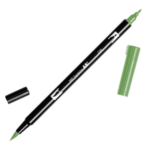6 Pack - Tombow Dual Brush Marker Open Stock-158 Dark Olive - DBP-56516 - 085014565165
