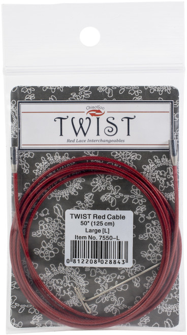 3 Pack - ChiaoGoo TWIST Red Lace Interchangeable Cables 50"-Large - 7550-L - 812208028843