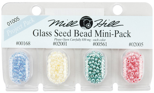 3 Pack - Mill Hill Glass Seed Beads Mini Packs 2.5mm 830mg 4/Pkg-00168, 02001, 00561 & 02005 - GBMPK-01005 - 098063010050 3 Pack - Mill Hill Glass Seed Beads Mini Packs 2.5mm 830mg 4/Pkg-00168, 02001, 00561 & 02005 - GBMPK-01005 - 098063010050