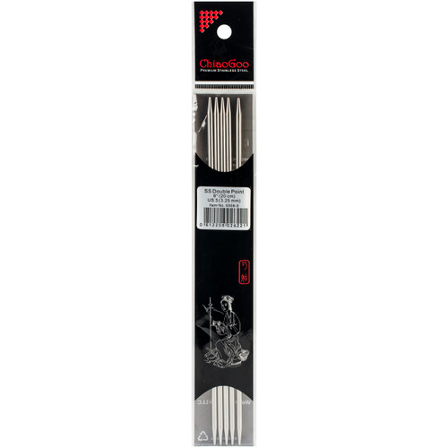 3 Pack - ChiaoGoo Double Point Stainless Knitting Needles 8" 5/Pkg-Size 3/3.25 - 6008-3 - 0812208026221