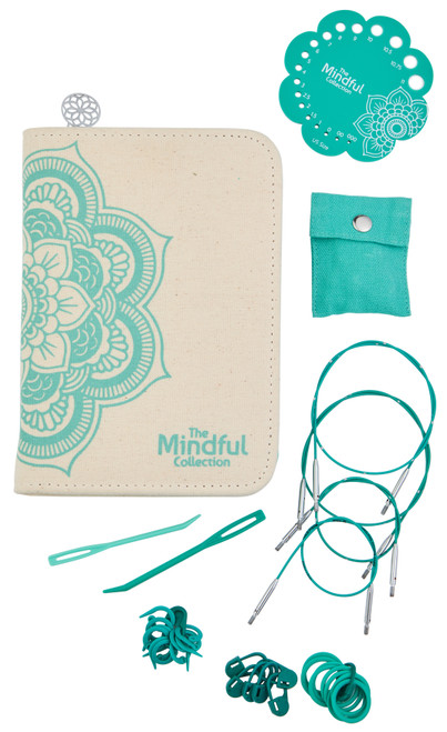 KnitPro-Mindful Grace Interchangeable Knitting Needle Set-7 Pair Of Needles - 4" - Special - 5A0028FK-1GBMP