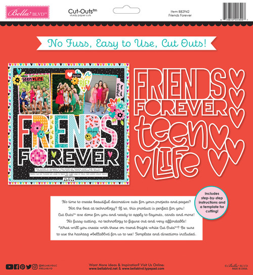 3 Pack - Bella Blvd Teen Vibe Caitlyn Cut-Outs-Friends Forever - 5A002BNY-1GF70 - 819812016907 3 Pack - Bella Blvd Teen Vibe Caitlyn Cut-Outs-Friends Forever - 5A002BNY-1GF70 - 819812016907