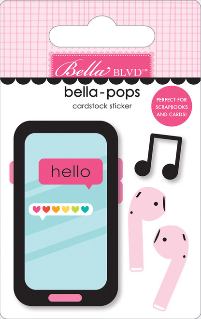 6 Pack Teen Vibe Caitlyn Bella-Pops 3D Stickers-Where's My Phone? 5A002BP3-1GF5K - 819812016884