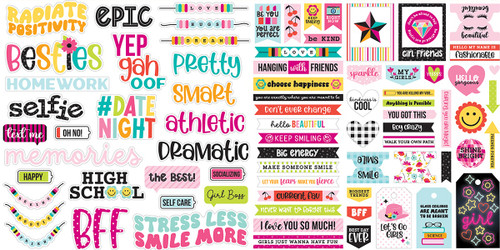 Bella Blvd Cardstock Ephemera-Words, Teen Vibe Caitlyn - 5A002BNK-1GF5N