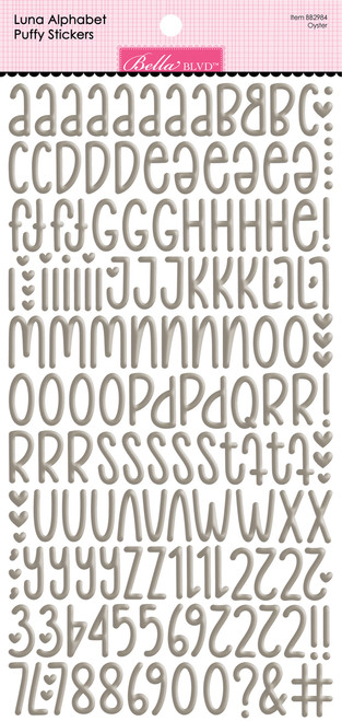 2 Pack - Bella Besties Luna Alphabet Puffy Stickers-Oyster - 5A002BNF-1GF4V - 819812017324