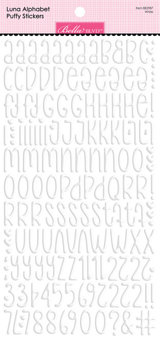 2 Pack - Bella Besties Luna Alphabet Puffy Stickers-White - 5A002BNF-1GF6T - 819812017355