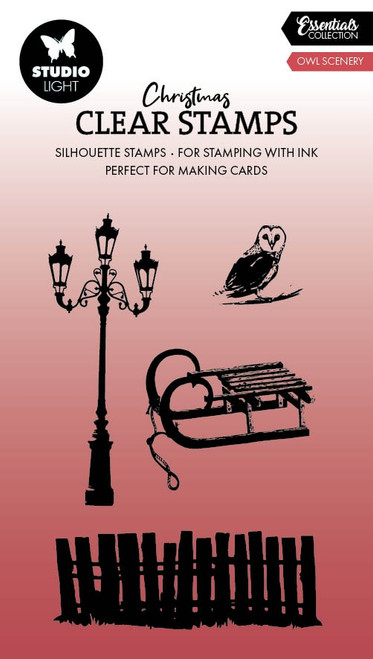 Studio Light Essentials Clear Stamps-Nr. 710, Owl Scenery - 5A002BDF-1GF0B - 8713943153703