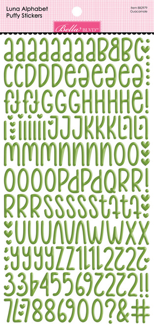 Bella Besties Luna Alphabet Puffy Stickers-Guacamole - 5A002BNF-1GF6K - 819812017270