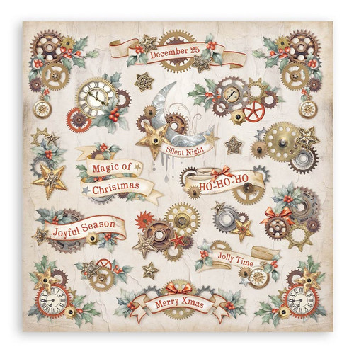 Stamperia Double-Sided Paper Pad 12"X12" 10/Pkg-Gear Up For Christmas 5A0029JJ-1GCWX