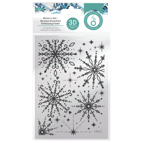 Tonic Studios 3D Embossing Folder-Baroque Snowflake - Winter's Veil - 5A002295-1G4XN - 841079155662