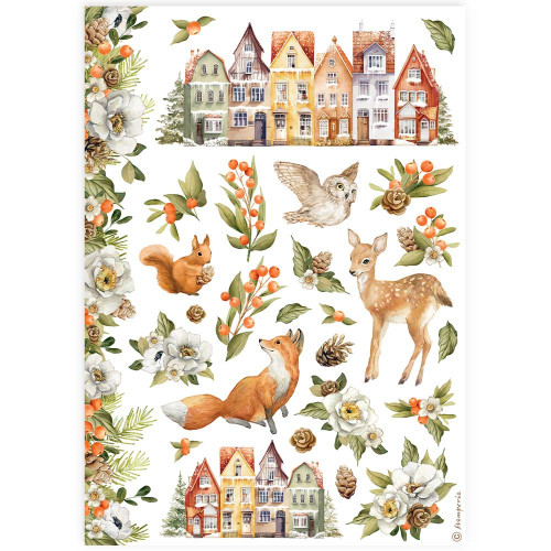6 Pack - Stamperia Rice Paper Sheet A4-Classic Christmas Underwood - 5A0029L8-1GCXV - 5993110035770