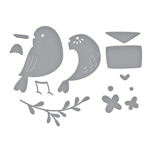 Spellbinders Etched Die From The Out And About Collection-Love Note Bird - 5A002BQT-1GF87