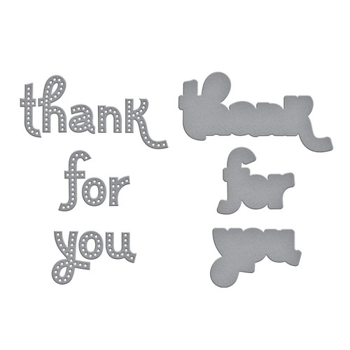 Spellbinders Etched Die From The Out And About Collection-Stitched Thank You & For You - 5A002BQV-1GF8C