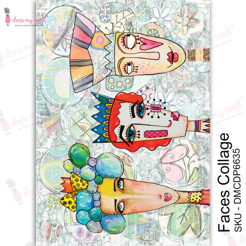 3 Pack - Dress My Craft Transfer Me Sheet A4-Faces Collage - 5A002BY4-1GFG6 - 194186019328
