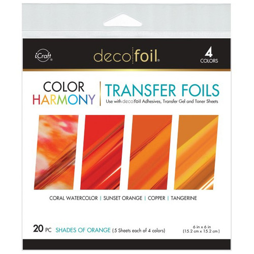 Deco Foil Harmony Foil Pack 6"X6" 20/Pkg-Shades Of Orange - 5A002BQK-1GF84 - 000943054177