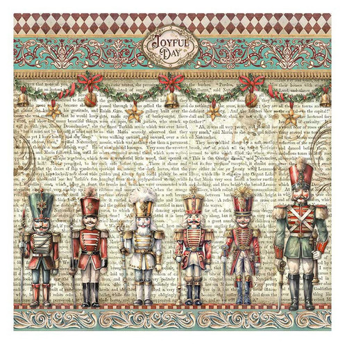 Stamperia Polyester Fabric 12"X12" 4/Pkg-The Nutcracker - 5A0029KV-1GCSQ Stamperia Polyester Fabric 12"X12" 4/Pkg-The Nutcracker - 5A0029KV-1GCSQ