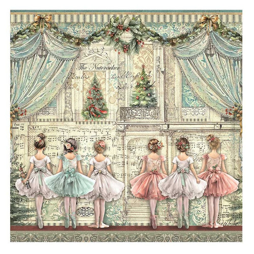 Stamperia Polyester Fabric 12"X12" 4/Pkg-The Nutcracker - 5A0029KV-1GCSQ Stamperia Polyester Fabric 12"X12" 4/Pkg-The Nutcracker - 5A0029KV-1GCSQ