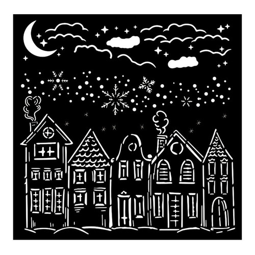 3 Pack - Stamperia Stencil 7"X7"-Classic Christmas Houses - 5A0029GG-1GCXP