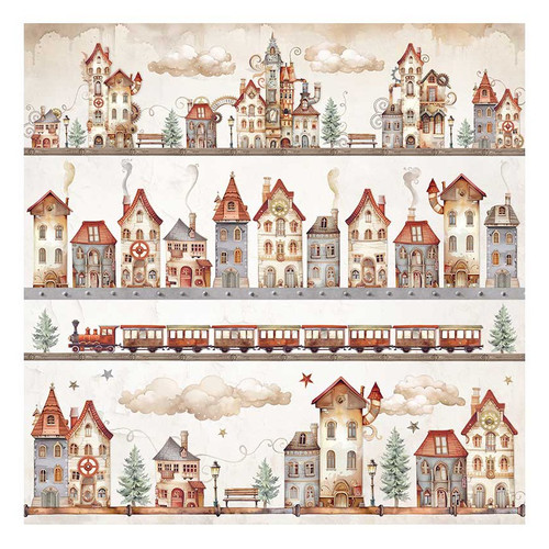 Stamperia Polyester Fabric 12"X12" 4/Pkg-Gear Up For Christmas - 5A0029KB-1GCTY Stamperia Polyester Fabric 12"X12" 4/Pkg-Gear Up For Christmas - 5A0029KB-1GCTY