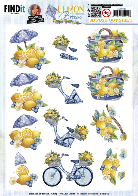 10 Pack Find It Trading Yvonne Creations Punchout Sheet-Lemon Bike, Lemon Breeze 5A002BWX-1GFFM - 8718715140141