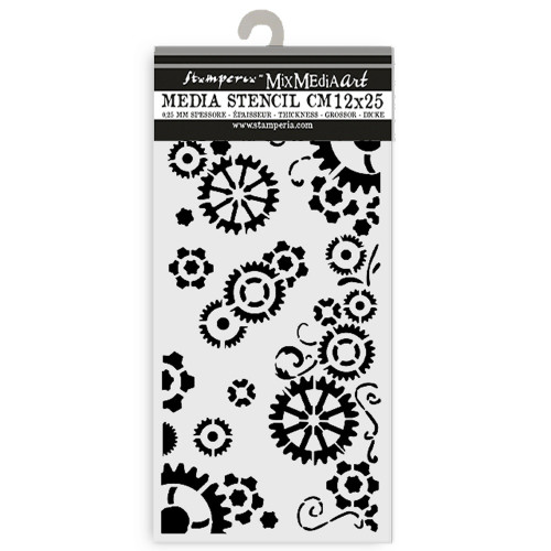 3 Pack - Stamperia Stencil 4.92"X9.84"-Gear Up For Christmas Gears - 5A0029HC-1GCVK - 5993110037033