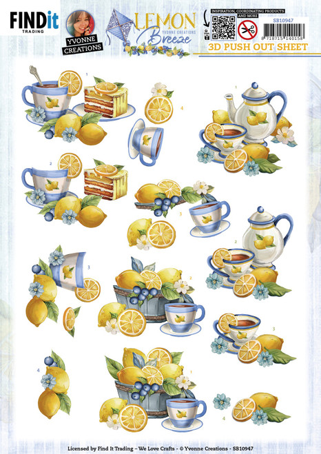 10 Pack Find It Trading Yvonne Creations Punchout Sheet-Lemon Tea, Lemon Breeze 5A002BWZ-1GFFK - 8718715140158