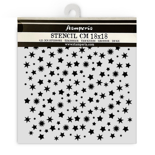 Stamperia Stencil 7"X7"-Classic Christmas Stars Pattern - 5A0029HX-1GCTM - 5993110037125