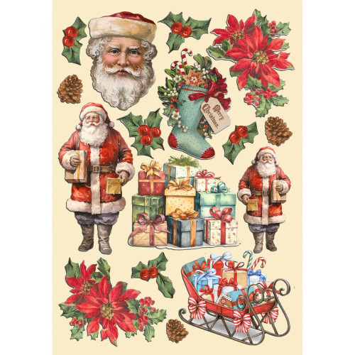 Stamperia Colored Wooden Shapes A5-Classic Christmas - 5A0029KN-1GCSK