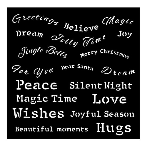 Stamperia Stencil 7"X7"-Classic Christmas Quotes - 5A0029KY-1GCXB