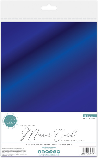 3 Pack - Craft Consortium Essential Mirror Card A4 10/Pkg-Blue - 5A002BWF-1GFF3 - 5060921932373