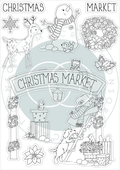 Craft Consortium Stamp Set-Christmas Market - 5A002BWD-1GFDX Craft Consortium Stamp Set-Christmas Market - 5A002BWD-1GFDX