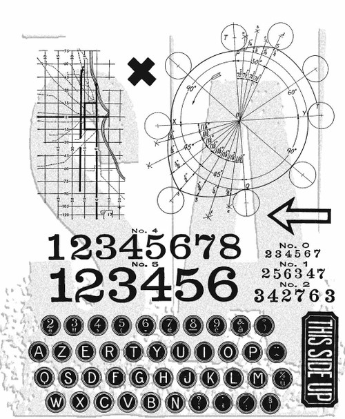 Tim Holtz Cling Stamps 7"X8.5"-Deconstructed - CMS-1GF3S - 793888445000