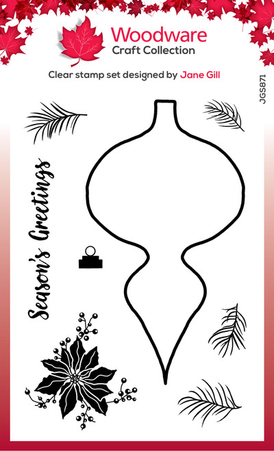 Woodware Clear Stamps Paintable Shapes 4"X6"-Singles Fancy Drop - 5A002B4W-1GDMX - 5055305989104