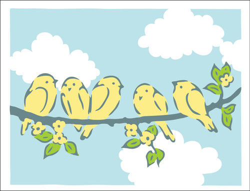 Crafter's Workshop Layered Card Stencil 8.5"X11"-Birds On A Branch - TCW8.5-1GF44