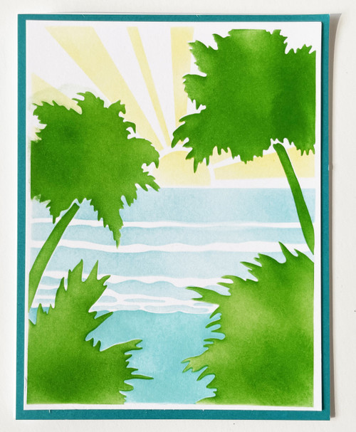 Crafter's Workshop Layered Card Stencil 8.5"X11"-Tropical Sunset - TCW8.5-1GF41 Crafter's Workshop Layered Card Stencil 8.5"X11"-Tropical Sunset - TCW8.5-1GF41