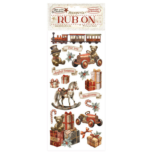 Stamperia Rub-On 4"X8.5"-Gear Up For Christmas Toys - 5A0029J5-1GCWM - 5993110036609 Stamperia Rub-On 4"X8.5"-Gear Up For Christmas Toys - 5A0029J5-1GCWM - 5993110036609