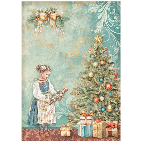 Stamperia Rice Paper Sheet A4-The Nutcracker Christmas Tree - 5A0029JV-1GCT4 - 5993110036432