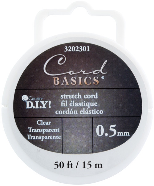 CousinDIY Cord Basics Stretch Cord .5mmX50'-Clear - 32023-01 - 016321489844