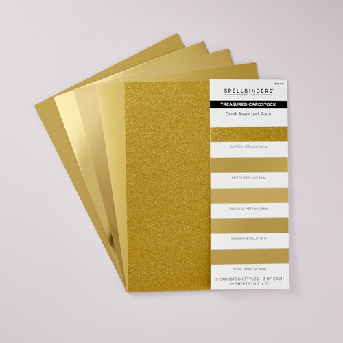 2 Pack - Spellbinders Treasured Cardstock 8.5"X11" 15/Pkg-Gold - 5A002C7Q-1GFRN 2 Pack - Spellbinders Treasured Cardstock 8.5"X11" 15/Pkg-Gold - 5A002C7Q-1GFRN