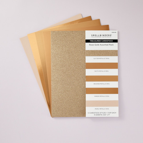 2 Pack - Spellbinders Treasured Cardstock 8.5"X11" 15/Pkg-Rose Gold - 5A002C82-1GFRP 2 Pack - Spellbinders Treasured Cardstock 8.5"X11" 15/Pkg-Rose Gold - 5A002C82-1GFRP