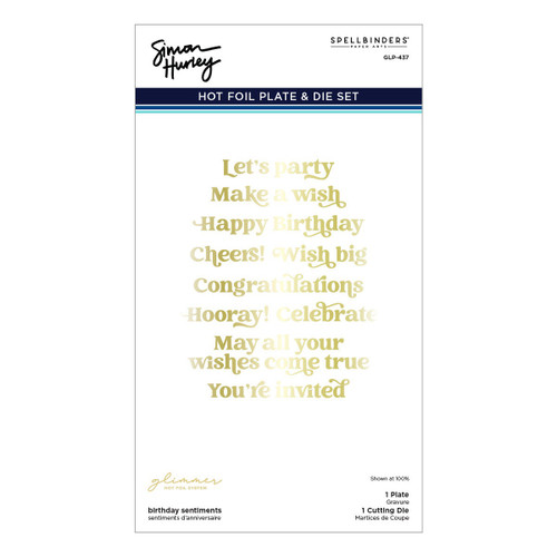 Spellbinders Glimmer Hot Foil Plate & Die By Simon Hurley-Birthday Sentiments, Birthday Bash - 5A002BQ7-1GF7L - 810146544708