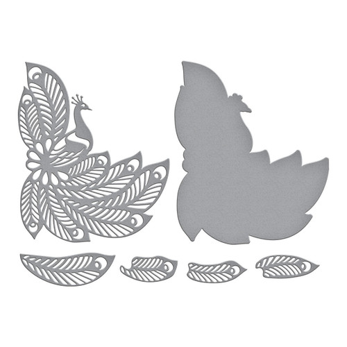 Spellbinders Etched Dies By Dawn Bibby-Glorious Peacock - 5A002C74-1GFS0