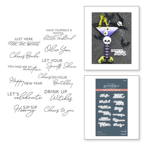 Spellbinders BetterPress Press Plate & Die Set-Cheers Sentiments - 5A002CBX-1GFVY Spellbinders BetterPress Press Plate & Die Set-Cheers Sentiments - 5A002CBX-1GFVY