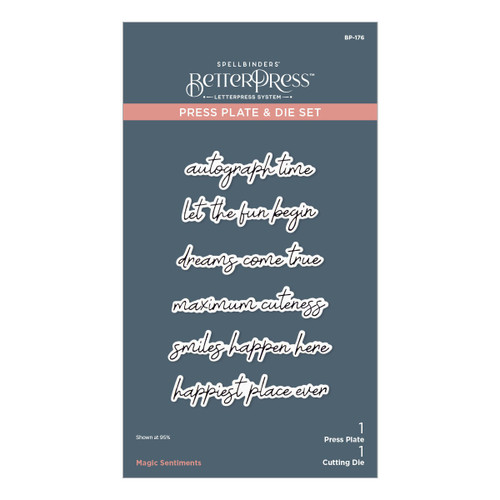Spellbinders BetterPress Press Plate & Die Set-Magic Sentiments - 5A002CBR-1GFWQ - 810146543244