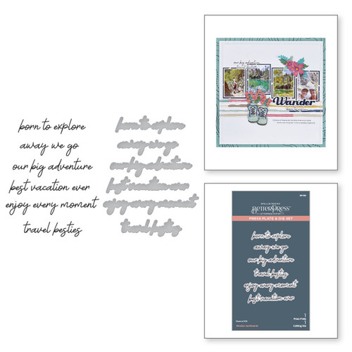Spellbinders BetterPress Press Plate & Die Set-Wander Sentiments - 5A002CCS-1GFX0