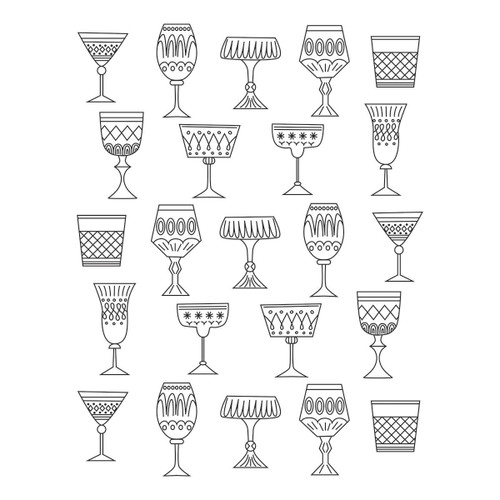Spellbinders BetterPress Press Plate From Happy Hour-Classy Glasses - 5A002CC5-1GFX7