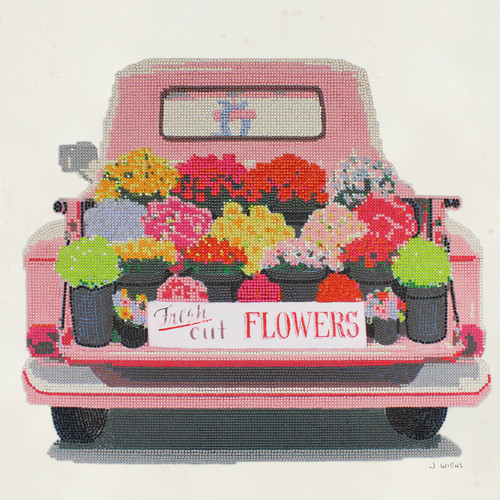 Camelot Dots Diamond Art Kit 20"X20"-Fresh Cut Flowers - 5A002CQF-1GG8V