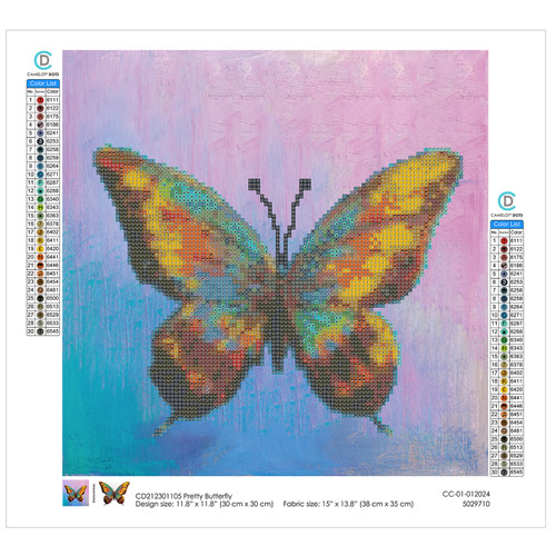 Camelot Dots Diamond Art Kit 11.8"X11.8"-Pretty Butterfly 5A002CPW-1GG8Z