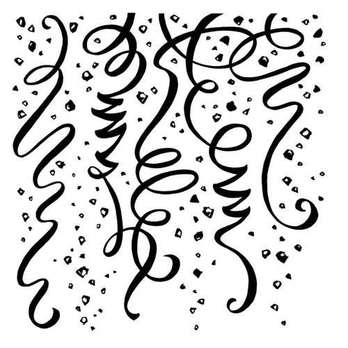 Stampendous Cling Rubber Stamp From Beautiful Backgrounds-Streamers - 5A002C8R-1GFT4