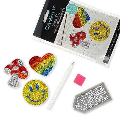 Camelot Dots Diamond Art Kit 2.5"X2.5" 3/Pkg-Smiles Sticker 5A002CPY-1GG7Q